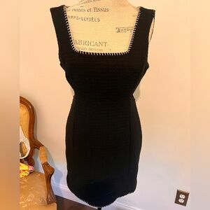 NWT 7 for all mankind black boucle dress with cutouts